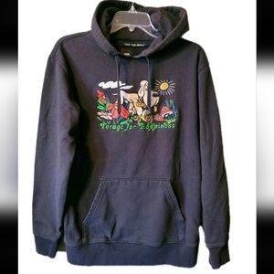 Vans Mens Hoodie Small Mushroom Hound Forage For Happiness Retro Grunge Revival